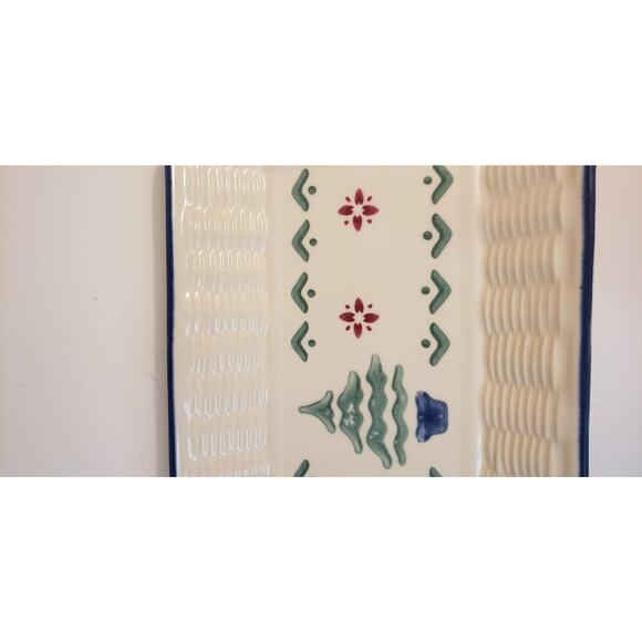 Pfaltzgraff Nordic Christmas Basketweave Bread Platter 12" Holiday Stoneware - Picture 5 of 12